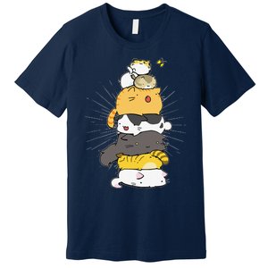 Cats Meowtain Pile Cat Anime Kawaii Kitten Lover Funny Gift Premium T-Shirt