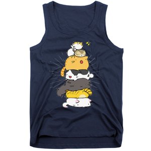 Cats Meowtain Pile Cat Anime Kawaii Kitten Lover Funny Gift Tank Top