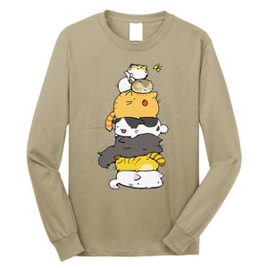 Cats Meowtain Pile Cat Anime Kawaii Kitten Lover Funny Gift Long Sleeve Shirt