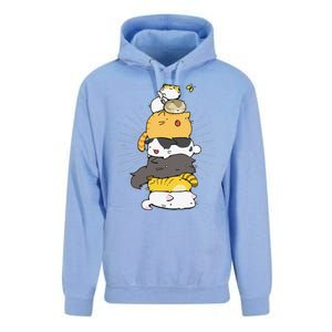 Cats Meowtain Pile Cat Anime Kawaii Kitten Lover Funny Gift Unisex Surf Hoodie