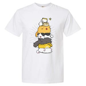 Cats Meowtain Pile Cat Anime Kawaii Kitten Lover Funny Gift Garment-Dyed Heavyweight T-Shirt