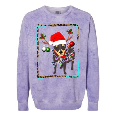 Christmas Miniature Pinscher Reindeer Santa Min Pin Dog Mom Meaningful Gift Colorblast Crewneck Sweatshirt