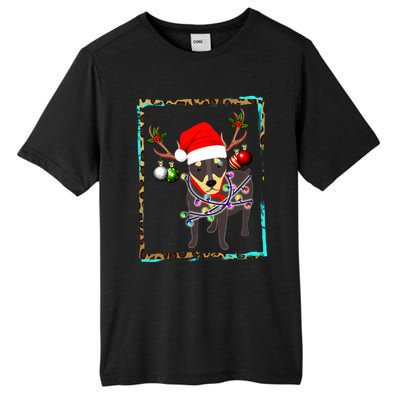 Christmas Miniature Pinscher Reindeer Santa Min Pin Dog Mom Meaningful Gift Tall Fusion ChromaSoft Performance T-Shirt