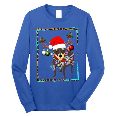 Christmas Miniature Pinscher Reindeer Santa Min Pin Dog Mom Meaningful Gift Long Sleeve Shirt