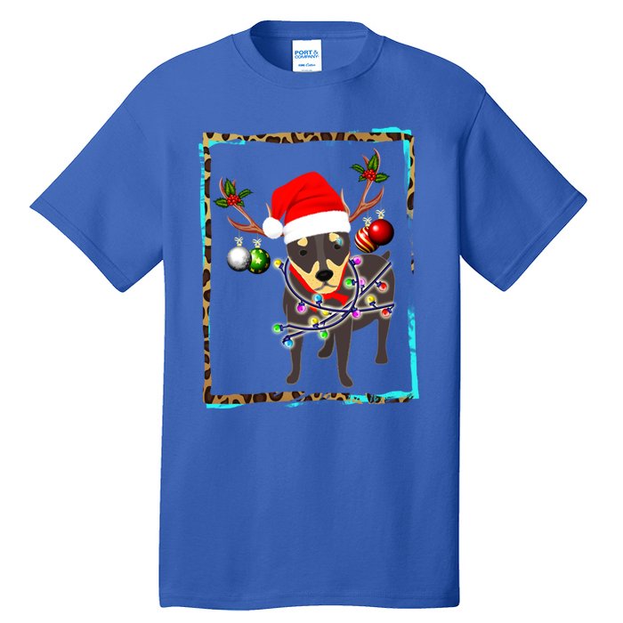 Christmas Miniature Pinscher Reindeer Santa Min Pin Dog Mom Meaningful Gift Tall T-Shirt