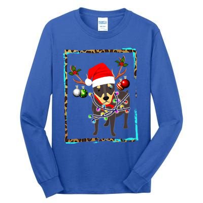 Christmas Miniature Pinscher Reindeer Santa Min Pin Dog Mom Meaningful Gift Tall Long Sleeve T-Shirt