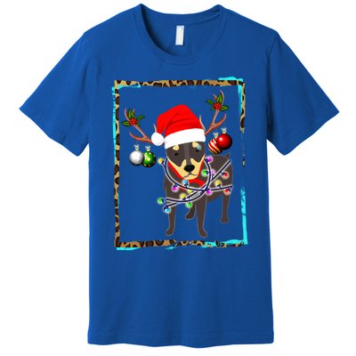 Christmas Miniature Pinscher Reindeer Santa Min Pin Dog Mom Meaningful Gift Premium T-Shirt