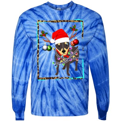 Christmas Miniature Pinscher Reindeer Santa Min Pin Dog Mom Meaningful Gift Tie-Dye Long Sleeve Shirt