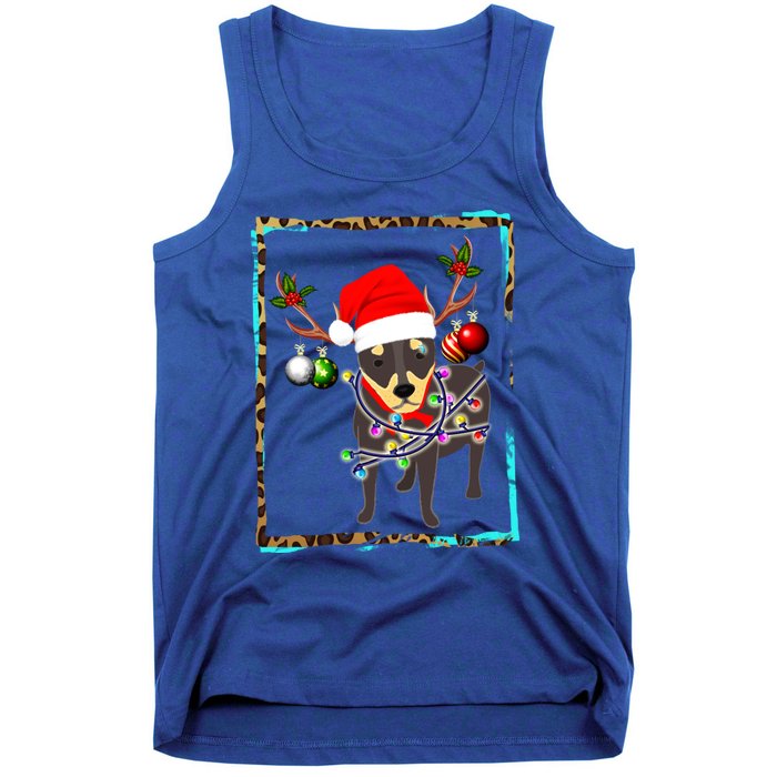 Christmas Miniature Pinscher Reindeer Santa Min Pin Dog Mom Meaningful Gift Tank Top