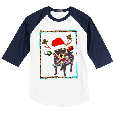 Christmas Miniature Pinscher Reindeer Santa Min Pin Dog Mom Meaningful Gift Baseball Sleeve Shirt