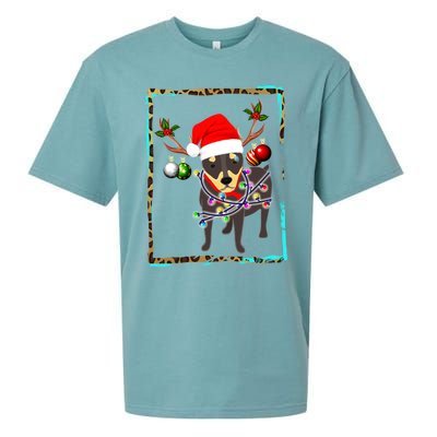 Christmas Miniature Pinscher Reindeer Santa Min Pin Dog Mom Meaningful Gift Sueded Cloud Jersey T-Shirt