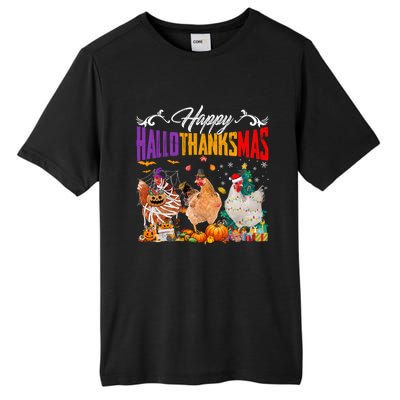 Chickens Mummy Pilgrim Santa Costume Happy Hallothanksmas Gift Tall Fusion ChromaSoft Performance T-Shirt