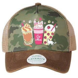 Cat Mom Paw Frappuccino Cute Legacy Tie Dye Trucker Hat