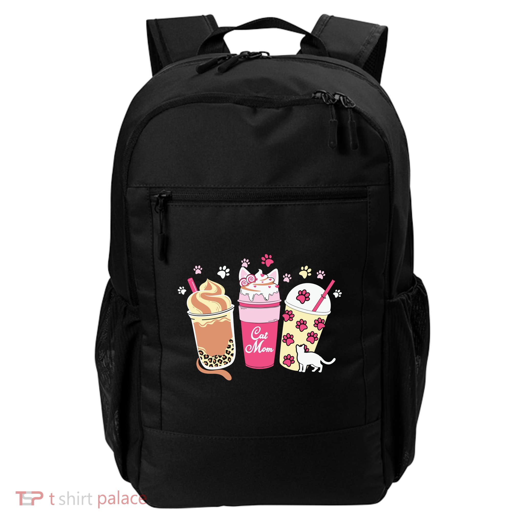 Cat Mom Paw Frappuccino Cute Backpack