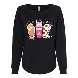 Cat Mom Paw Frappuccino Cute Womens California Wash Sweatshirt