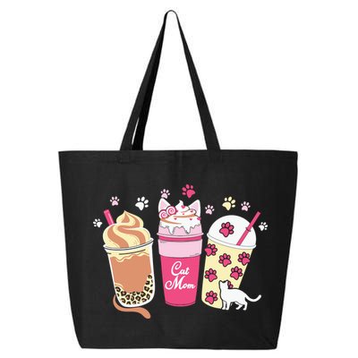 Cat Mom Paw Frappuccino Cute 25L Jumbo Tote