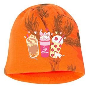 Cat Mom Paw Frappuccino Cute Kati - Camo Knit Beanie