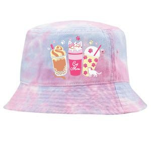 Cat Mom Paw Frappuccino Cute Tie-Dyed Bucket Hat