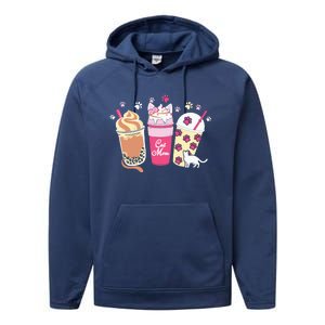 Cat Mom Paw Frappuccino Cute Performance Fleece Hoodie