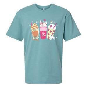 Cat Mom Paw Frappuccino Cute Sueded Cloud Jersey T-Shirt