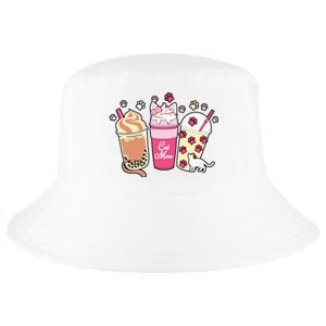 Cat Mom Paw Frappuccino Cute Cool Comfort Performance Bucket Hat