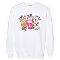 Cat Mom Paw Frappuccino Cute Garment-Dyed Sweatshirt