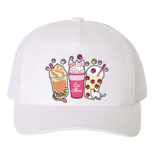 Cat Mom Paw Frappuccino Cute Yupoong Adult 5-Panel Trucker Hat