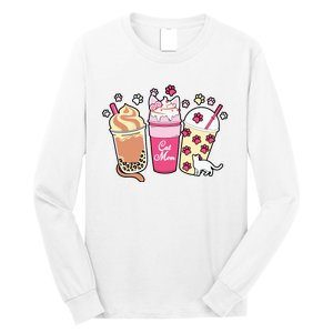 Cat Mom Paw Frappuccino Cute Long Sleeve Shirt