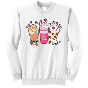 Cat Mom Paw Frappuccino Cute Sweatshirt