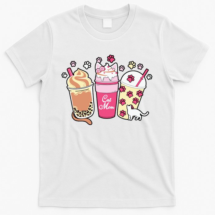 Cat Mom Paw Frappuccino Cute T-Shirt