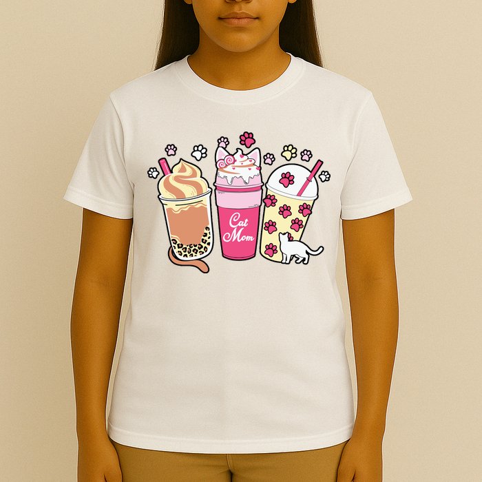 Cat Mom Paw Frappuccino Cute T-Shirt