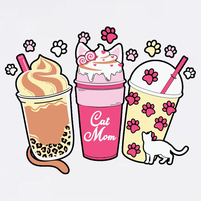 Cat Mom Paw Frappuccino Cute T-Shirt