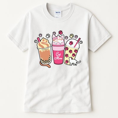 Cat Mom Paw Frappuccino Cute Tall T-Shirt