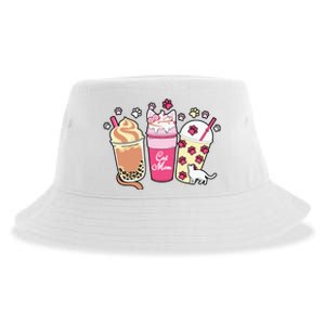 Cat Mom Paw Frappuccino Cute Sustainable Bucket Hat