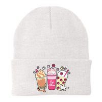 Cat Mom Paw Frappuccino Cute Knit Cap Winter Beanie