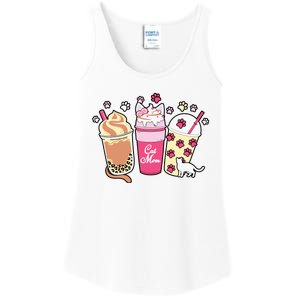 Cat Mom Paw Frappuccino Cute Ladies Essential Tank