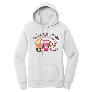 Cat Mom Paw Frappuccino Cute Women's Pullover Hoodie