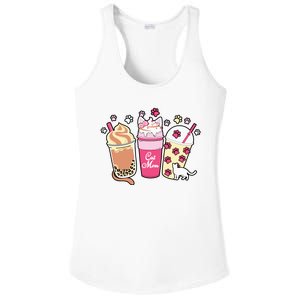 Cat Mom Paw Frappuccino Cute Ladies PosiCharge Competitor Racerback Tank