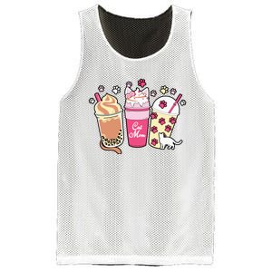 Cat Mom Paw Frappuccino Cute Mesh Reversible Basketball Jersey Tank