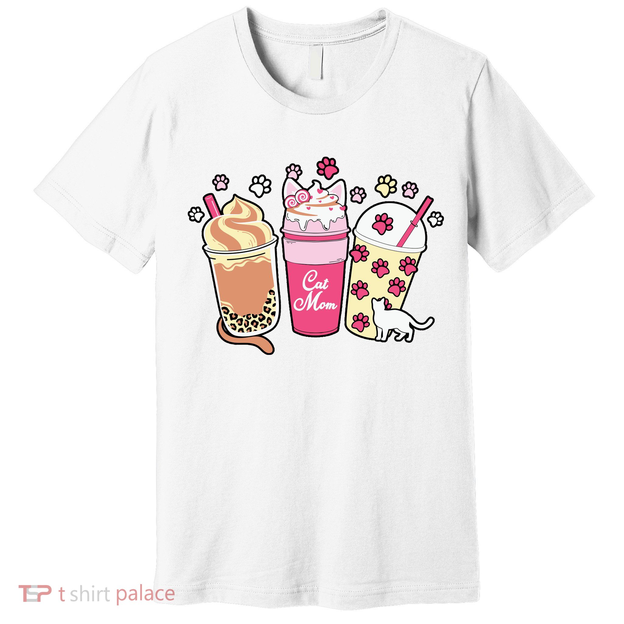 Cat Mom Paw Frappuccino Cute Premium T-Shirt