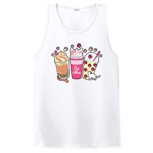 Cat Mom Paw Frappuccino Cute PosiCharge Competitor Tank