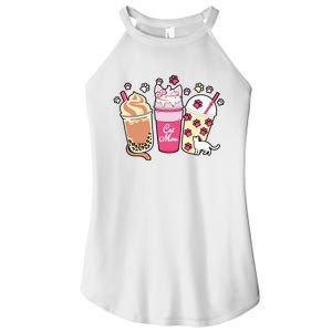 Cat Mom Paw Frappuccino Cute Women's Perfect Tri Rocker Tank