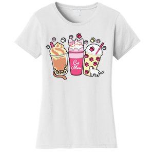 Cat Mom Paw Frappuccino Cute Women's T-Shirt