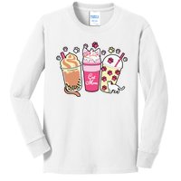 Cat Mom Paw Frappuccino Cute Kids Long Sleeve Shirt