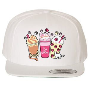 Cat Mom Paw Frappuccino Cute Wool Snapback Cap