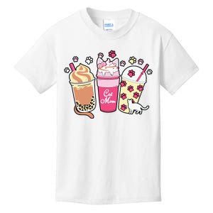 Cat Mom Paw Frappuccino Cute Kids T-Shirt