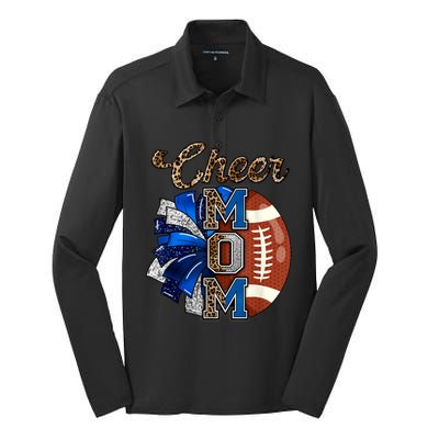 Cheer Mom Pom Pom Football Silk Touch Performance Long Sleeve Polo