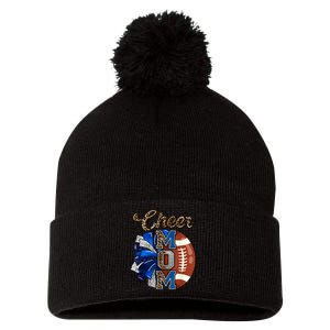 Cheer Mom Pom Pom Football Pom Pom 12in Knit Beanie