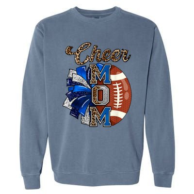 Cheer Mom Pom Pom Football Garment-Dyed Sweatshirt