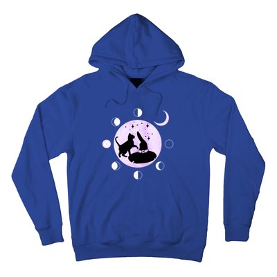 Cat Moon Phases Cute Gift Black Cat Moon Gift Witch Great Gift Hoodie